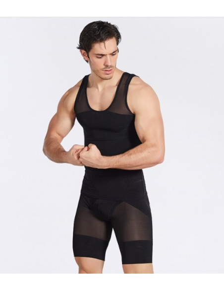 Утягивающая майка мужская Black 7014