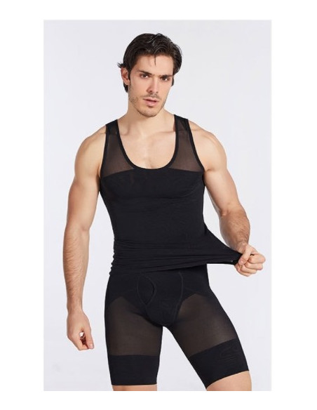 Утягивающая майка мужская Black 7014