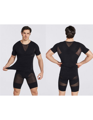 Утягивающая майка мужская Black 7014