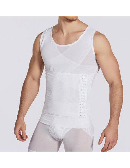 Корсет майка мужская утяжка White 7016