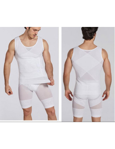 Корсет майка мужская утяжка White 7016