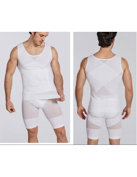 Корсет майка мужская утяжка White 7016