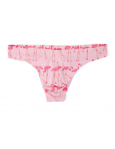 Розовые стринги с фламинго G44