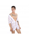 Халат мужской кружевной White G104