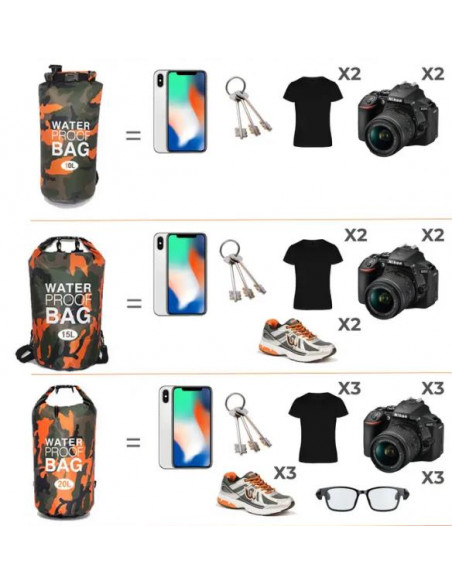 Водонепроницаемый гермомешок с плечевым ремнем Water Proof SH020