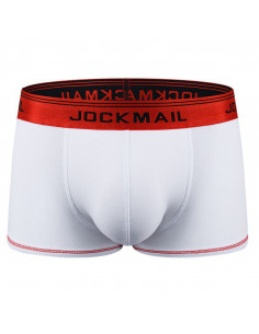 Белые боксеры с красной резинкой JM295
