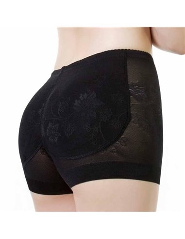 Женские трусики бесшовные Пуш ап для ягодиц  11022 Черные 42