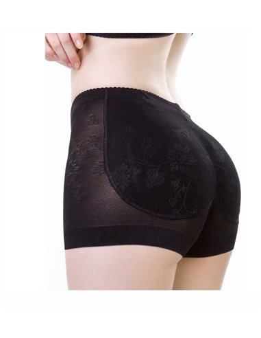 Женские трусики бесшовные Пуш ап для ягодиц  11022 Черные 42