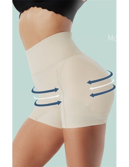 Корректирующие шорты для увеличения бедер и ягодиц с высоким поясом 13011 Бежевые 44