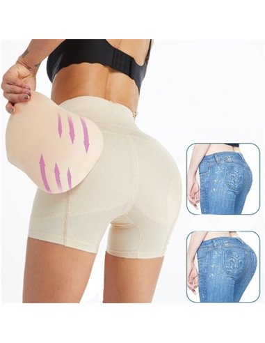 Корректирующие шорты для увеличения бедер и ягодиц с высоким поясом 13011 Бежевые 44