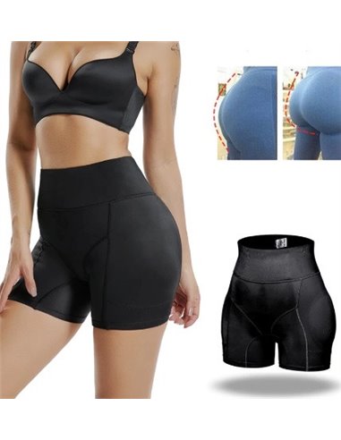 Шорты  для увеличения бедер и ягодиц с высоким поясом  13012 Черные 44