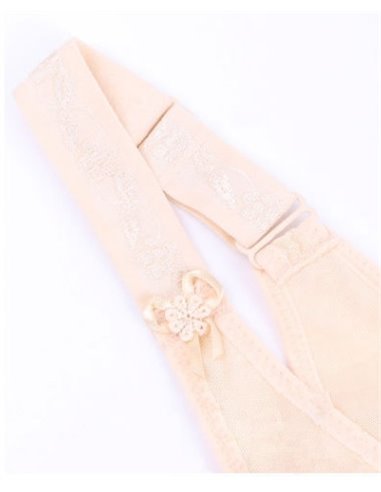 Боди на крючках и с удлиненными шортами 14009 Бежевый 48