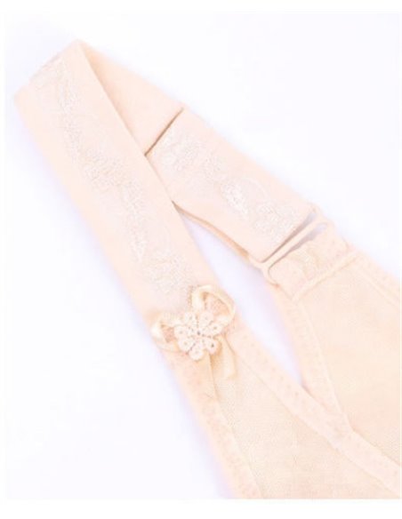 Боди на крючках и с удлиненными шортами 14009 Бежевый 48