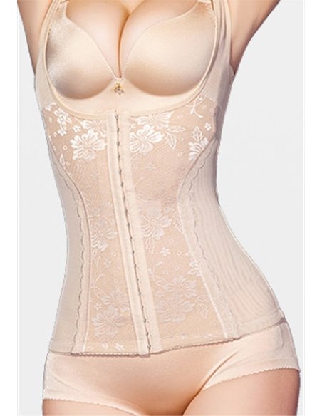 Майка корректирующая талию и живот на крючках сильная утяжка 14011 Бежевый 44