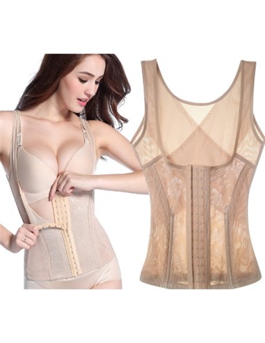 Майка корректирующая талию и живот на крючках сильная утяжка 14011 Бежевый 44