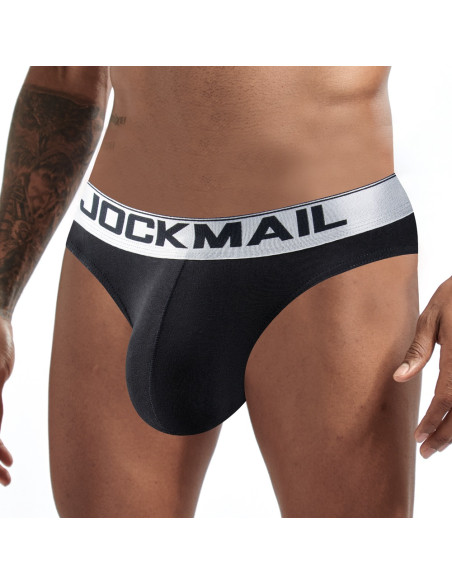 Мужские стринги с серебристым поясом JM420