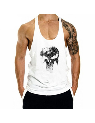 Майка с черепом белая Skull   4053