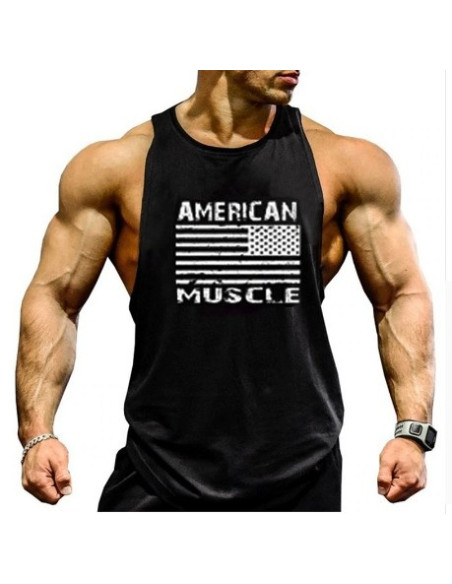 Мужская черная майка American Muscle 4058