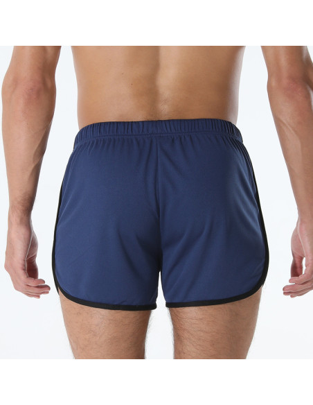 Короткие темно-синие мужские спортивные шорты для бега и фитнеса 3449