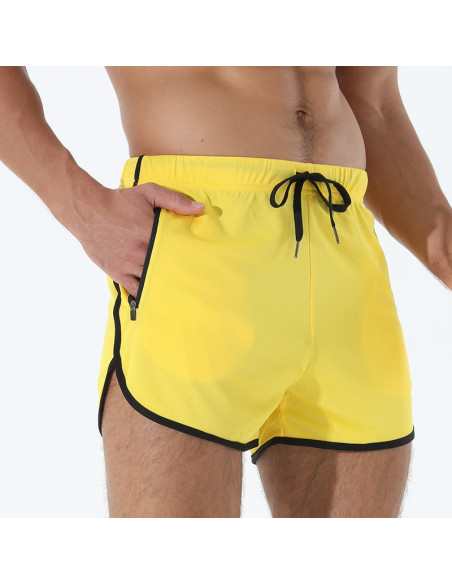 жовті спортивні шорти чоловічі для бігу та фітнесу