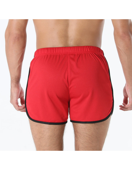мужские короткие тренировочные шорты красного цвета