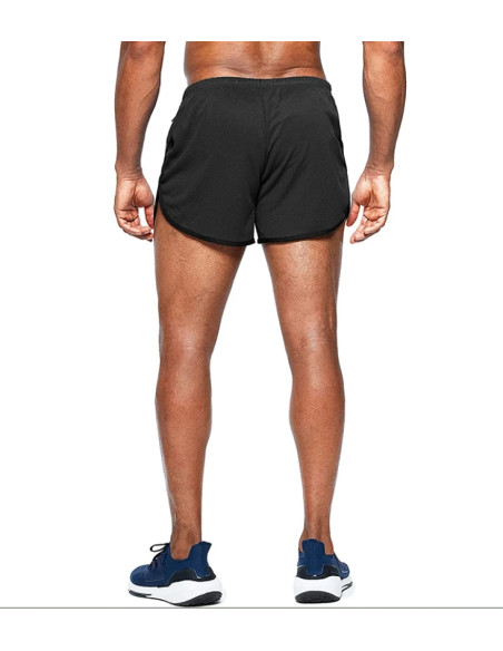 короткие шорты черные для бега мужские боковые разрезы