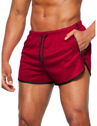 короткие спортивные шорты красные боковые разрезы