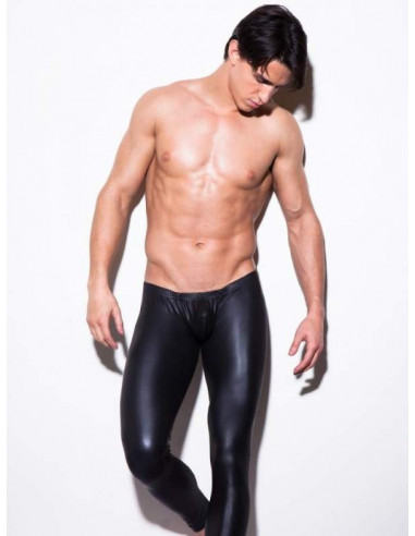 Леггинсы мужские под кожу Black  832