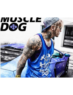 Спортивная майка для бодибилдинга Muscle Dog Blue лот 396