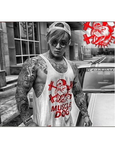 Спортивная майка для бодибилдинга Muscle Dog Blue лот 396