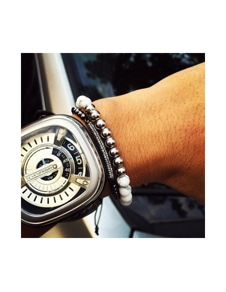 Стильный мужской браслет CoolMan Black Crystal BR005