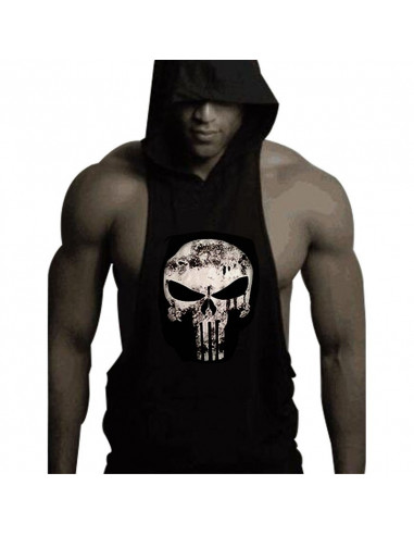 Безрукавка с капюшоном Skull Black лот 4027