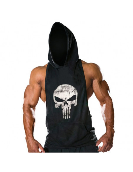 Безрукавка с капюшоном Skull Black лот 4027