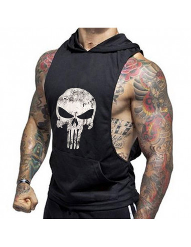 Безрукавка с капюшоном Skull Black лот 4027