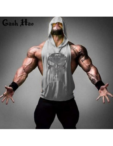 Безрукавка с капюшоном Skull Black лот 4027