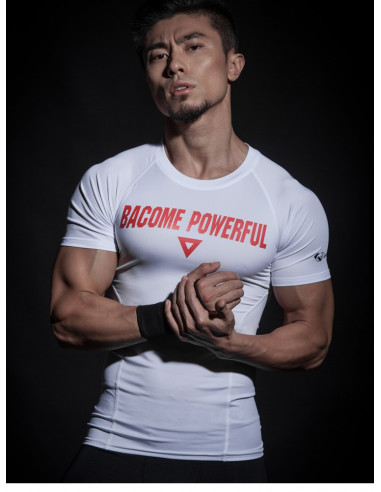 Футболка эластичная для зала EVS Sport White лот 4046