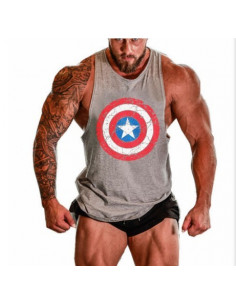 Майка спортивная мужская Captain America Gray лот 4052