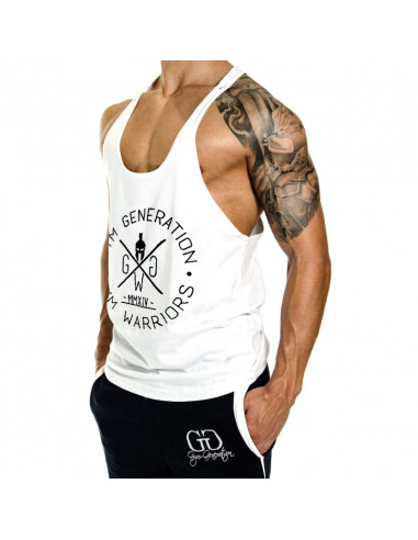 Белая майка для зала Gym Warriors лот 4061