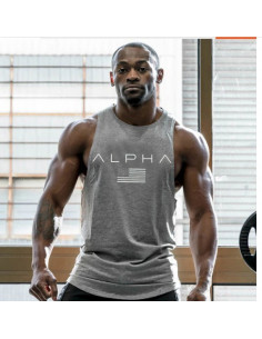 Майка сіра з написом ALPHA лот 4070