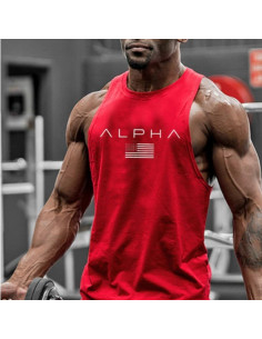 Майка червона з написом ALPHA лот 4072