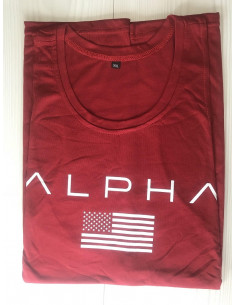 Красная майка с надписью ALPHA лот 4072 2