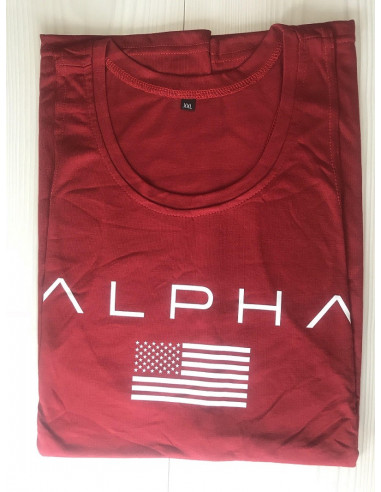 Красная майка с надписью ALPHA лот 4072