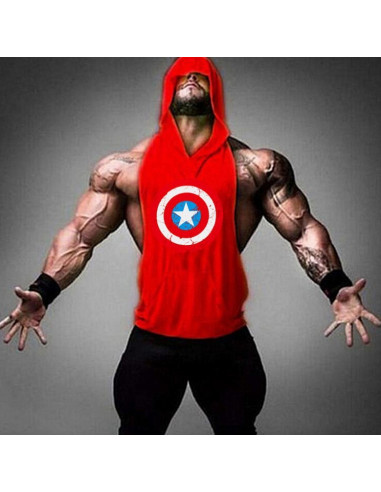 Майка для тренажерного зала Капитан Америка лот 4100