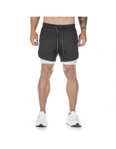 Мужские спортивные шорты 2в1 Sport Shorts Black 3407