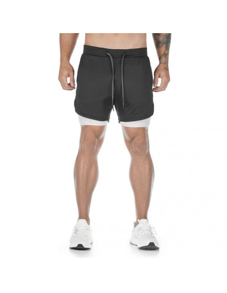 Мужские спортивные шорты 2в1 Sport Shorts Black 3407