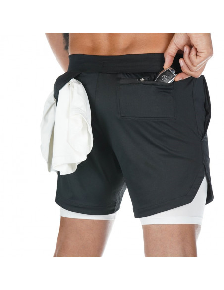 Мужские спортивные шорты 2в1 Sport Shorts Black 3407